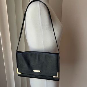 Michael Kors all leather black clutch/shoulder bag